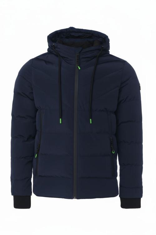 Lacivert Erkek Çocuk Su Ve Rüzgar Geçirmez Içi Kalın Kürklü Yıkanılabilir Mont & Kaban