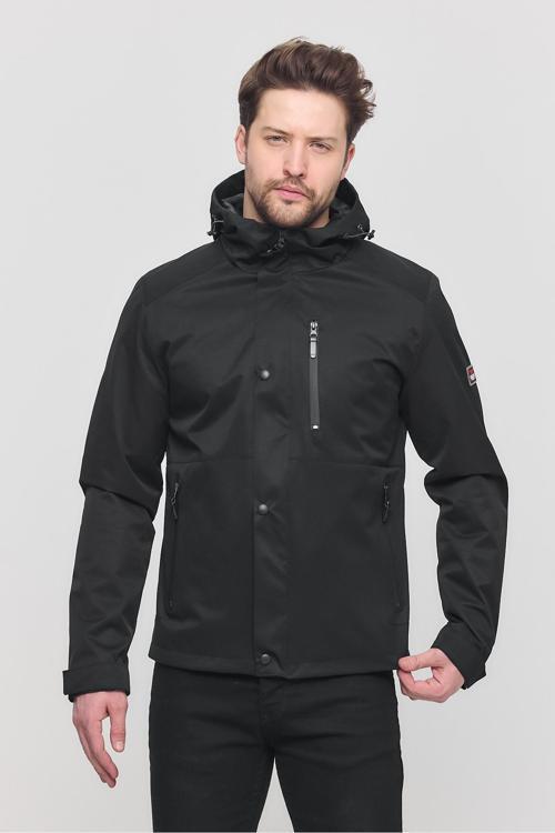 Siyah Erkek Sabit Kapüşonlu Mont&Kaban