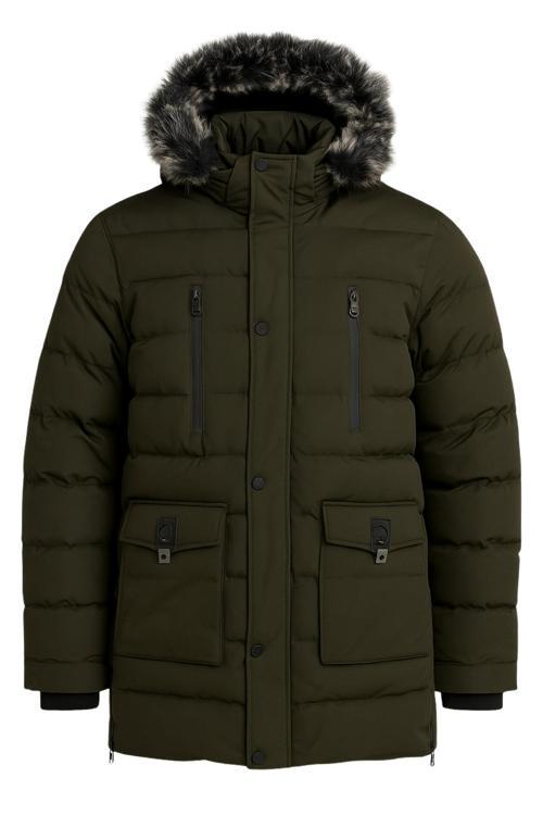 Erkek Yeşil Erkek Outdoor Su Geçirmez Kapüşonlu Kışlık Kaban – Rüzgar Ve Yağmura Dayanıklı Mont&Kab