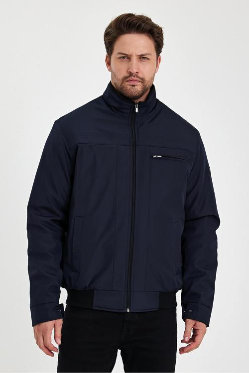 Lacivert İçi Kalın Kürklü Hakim Yakalı Rüzgar Ve Su Geçirmez Mont&Kaban