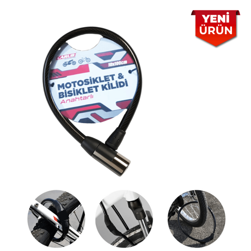 Anahtarlı Bisiklet Kilidi - 10x100cm 0109