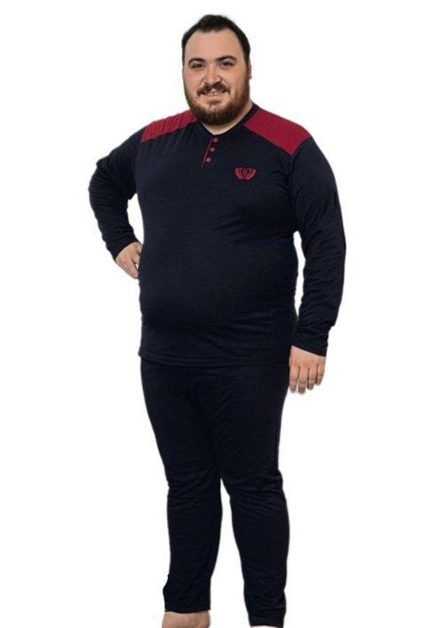 Vittorio Daneli Kışlık Penye İnterlok Kumaş Büyük Beden Erkek Pijama Takımı 3XL–6XL