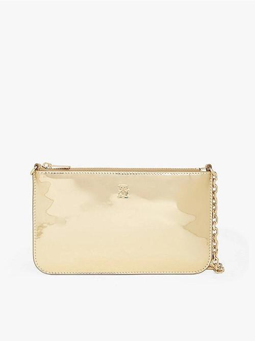 TH Icon Metalik Zincirli Omuz Kadın Gold Cüzdan AW0AW182190HS