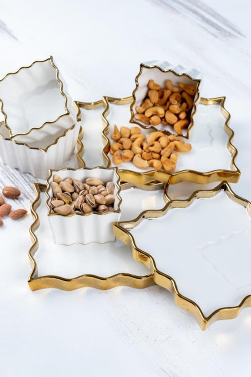 Porselen Gold Detaylı Mila 4 lü Kase Set