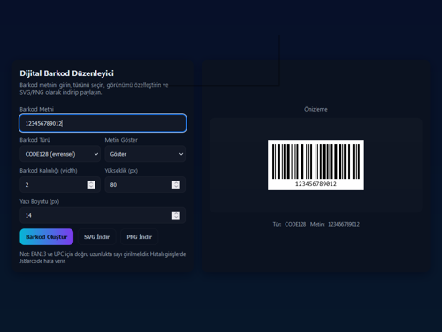 Dijital Barkod Düzenleyici