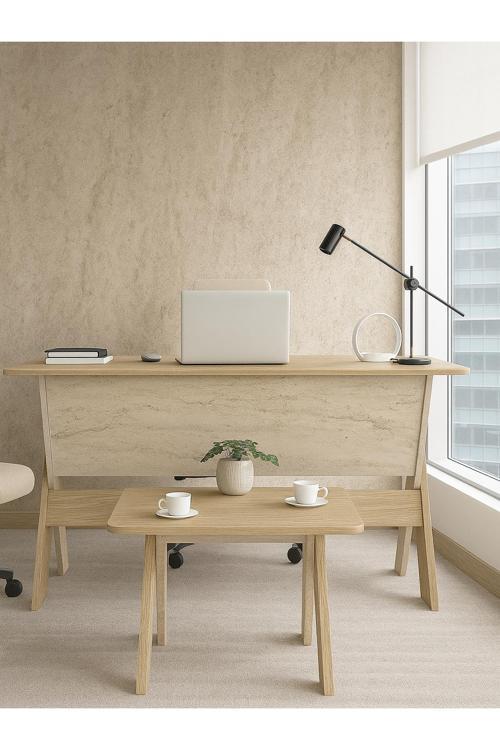 Sora Ofis Sehpası Orta Sehpa Rota - Traverten