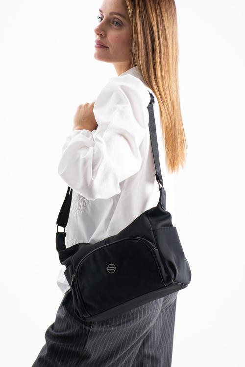 Kadın Ayarlanabilir Çapraz Askılı Çok Gözlü Suni Deri Omuz Çantası