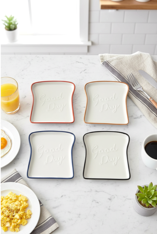 Elly 4'lü Tost Tabağı Renkli