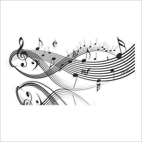 MÜZİK NOTASI FOLYO STİCKER DERSTV439 80cm Uzunluk