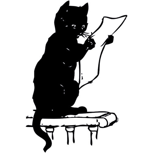 OKUYAN KEDİ FOLYO STİCKER 50cm Uzunluk