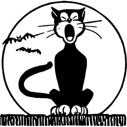 SİYAH KEDİ FOLYO STİCKER 30cm Uzunluk
