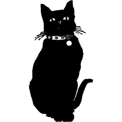 SİYAH KEDİ FOLYO STİCKER 60cm Uzunluk