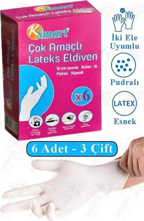 Lateks Tek Kullanımlık Pudralı Eldiven 1 Paket Doktor Eldiveni Muayene Eldiveni Beyaz M Beden Çok Amaçlı Gıda Temizlik