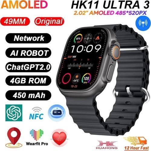 HK11 Ultra 3 Akıllı Saat 2.02” Amoled Ekran | Nfc & Bluetooth | Aı Sesli Asistan | Android & Ios Uyumlu