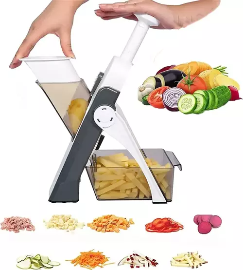 Çok Amaçlı Basmalı Sebze Dilimleyici Doğrayıcı Mandolin Brava Spring Slicer Kitchenmate (5060)