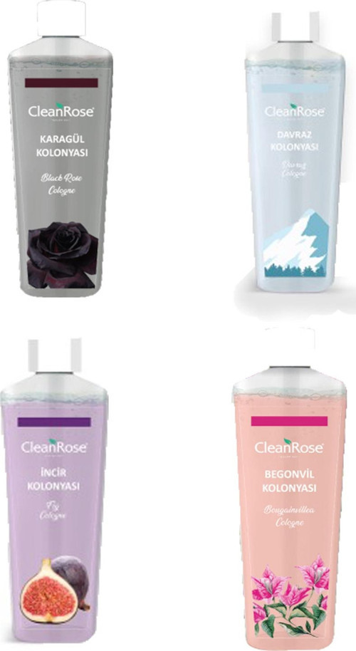 Efsane Kolonya Seti 4'lü (250 ml Davraz Buz,250 ml İncir,250ml Karagül ve 250ml Begonvil)