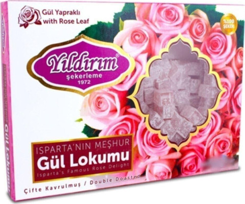 Gül Yapraklı Çifte Kavrulmuş Gül Lokumu 150 gr
