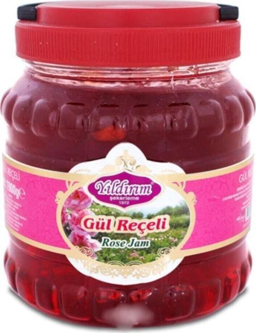 Kırmızı Renkli Gül Reçeli Pvc Kavanoz 1900 Gr - Irta
