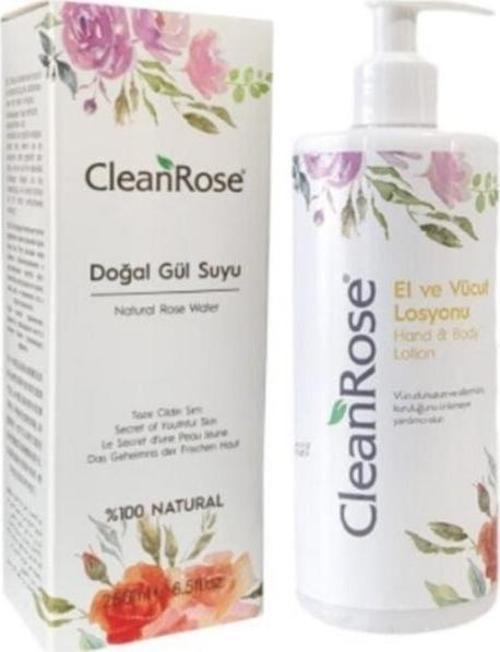 %100 Doğal Gül Suyu 250 ml Gül Özlü El Ve Vücut Losyonu 400 ml