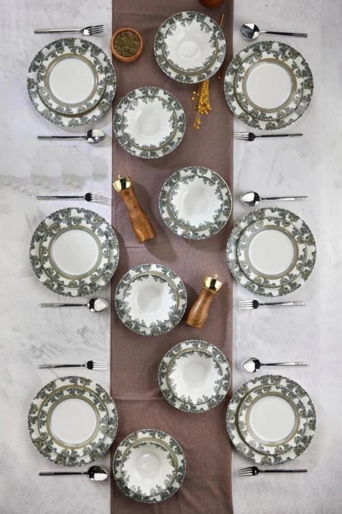 Cooker CKR4167 Dijital Baskılı Porselen Yemek Takımı 24 Parça