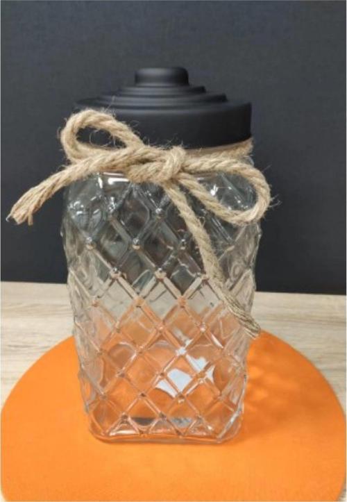 Cooker Siyah Kapaklı Cam Kavanoz 30 Cm