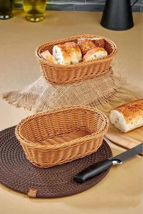 Cooker CKR3419 Oval Hasır Örgü Plastik Ekmek Sepeti 1 Adet