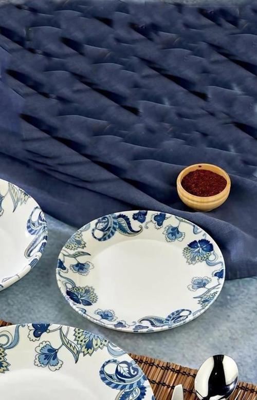 Cooker Çiçek Desenli Porselen Pasta Tabağı 19 cm 6'lı