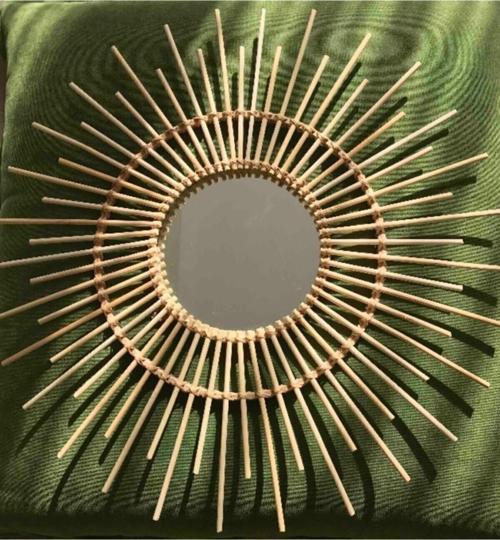 Bambu Aynalı Dresuar Ayna Konsol Aynası Dekoratif Duvar Aynası Bohem Ayna Bambu Ayna Çubuk