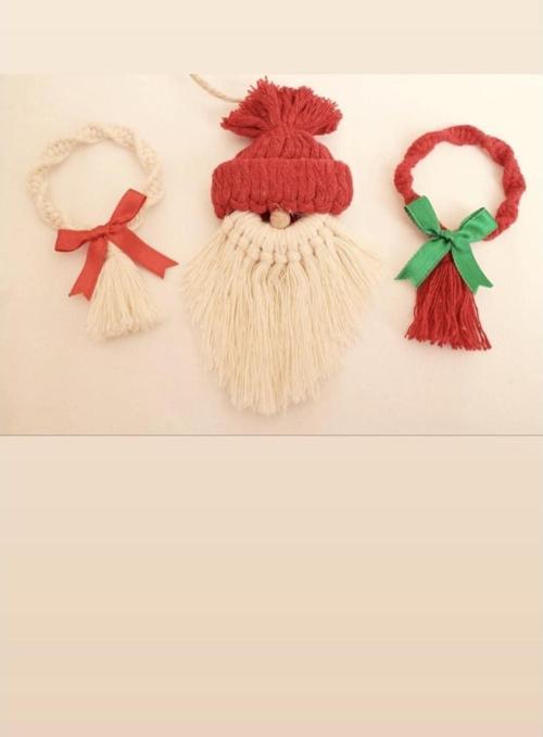 Yılbaşı/Noel/3 Adet Yeniyıl Çam Ağacı Süsü/ Hediyelik Makrome Yılbaşı Süsü