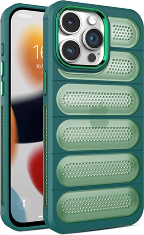 iPhone 15 Pro Max Kılıf Airmax Silikon Kapak - Koyu Yeşil-(5796)
