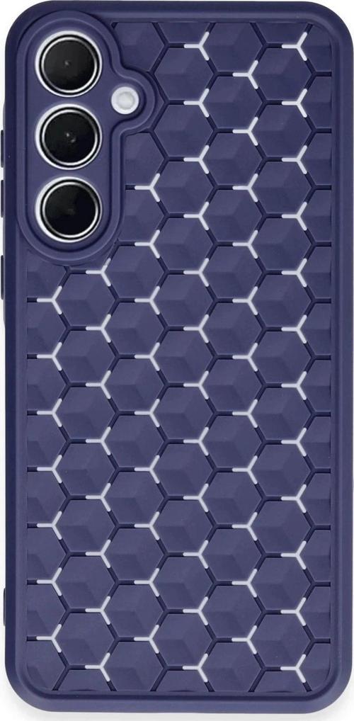 Samsung Galaxy A35 5G Kılıf Petek Silikon Kapak - Lacivert-(5796)