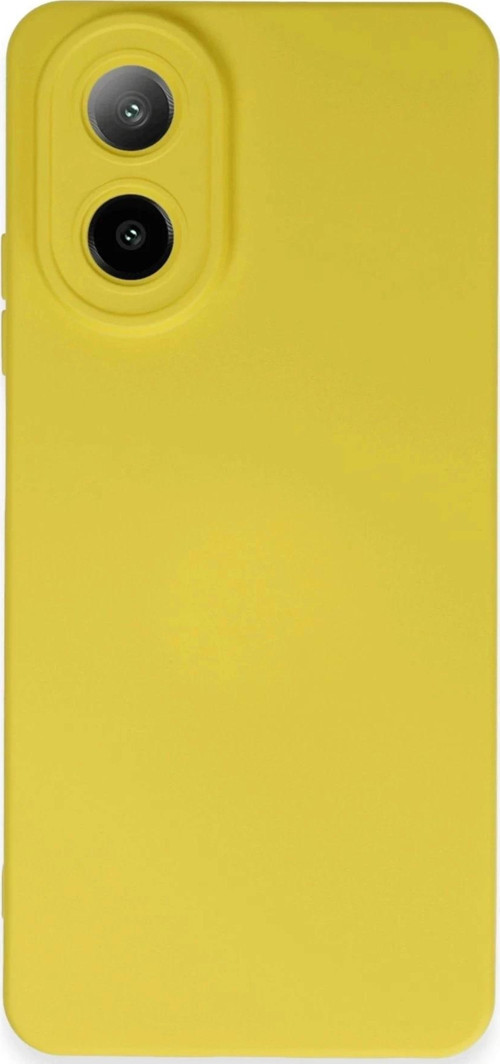 Oppo A38 Kılıf Nano içi Kadife Silikon - Sarı-(5796)