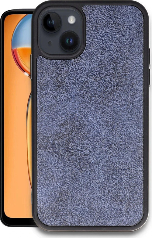iPhone 15 Kılıf Aras Deri Kapak - Lacivert-(5796)