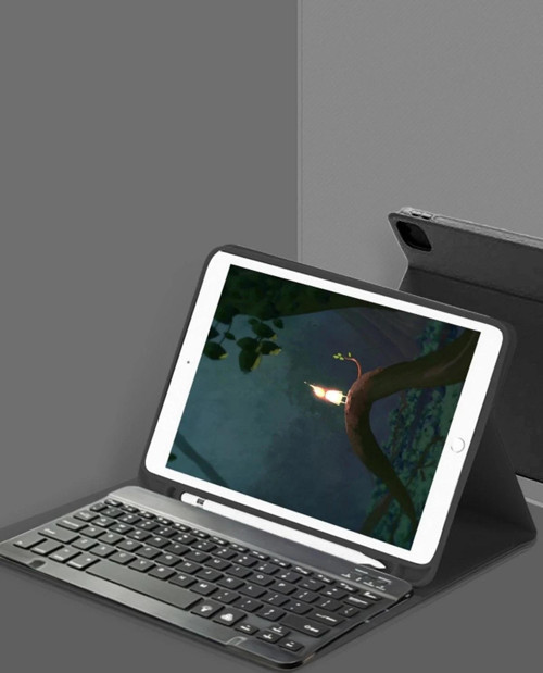 iPad 5 Air 9.7 Kılıf KC01 Smart Klavyeli Tablet Kılıfı - Siyah-(5796)