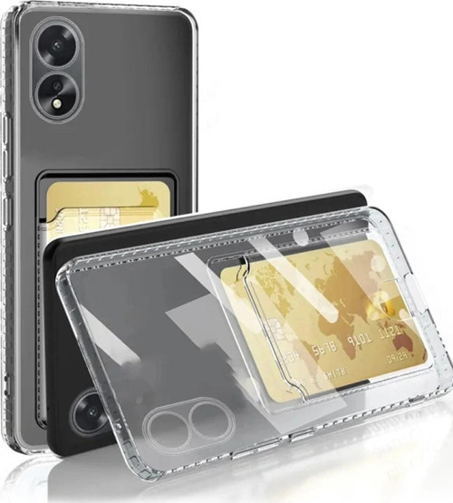Oppo A38 Kılıf Kart Şeffaf Silikon - Şeffaf-(5796)