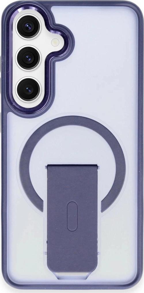 Samsung Galaxy S24 Tork Magsafe Standlı Kapak - Lacivert-(5796)