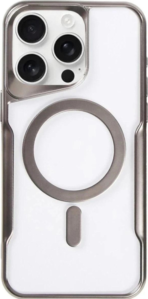 iPhone 14 Pro Kılıf Boyi Magsafe Silikon Kapak - Titan Gri-(5796)