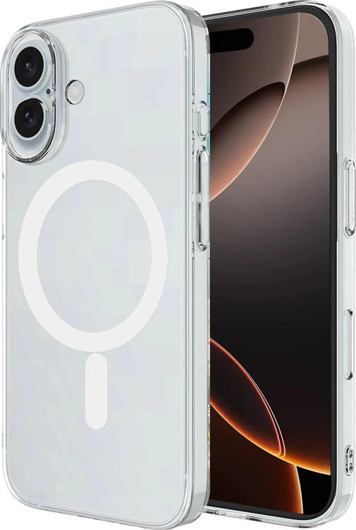 iPhone 16 Plus Kılıf Magneticsafe Şeffaf Silikon - Şeffaf-(5796)