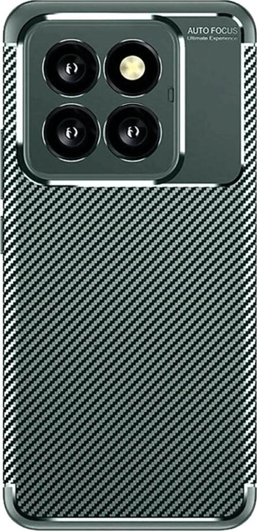 Xiaomi Mi 14T Pro Kılıf Auto Focus Karbon Kapak - Koyu Yeşil-(5796)