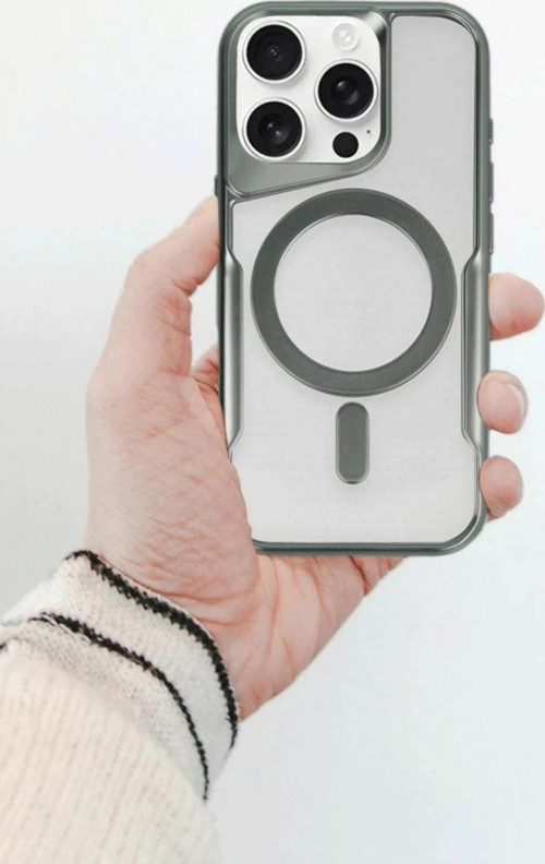iPhone 14 Pro Kılıf Boyi Magsafe Silikon Kapak - Siyah-(5796)