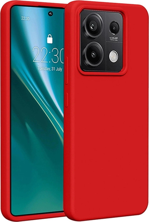 Xiaomi Redmi Note 13 Pro 5G Kılıf First Silikon - Kırmızı-(5796)