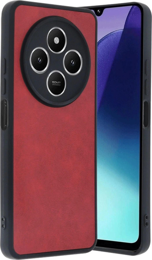 Xiaomi Redmi 14C Kılıf Aras Deri Kapak - Kırmızı-(5796)