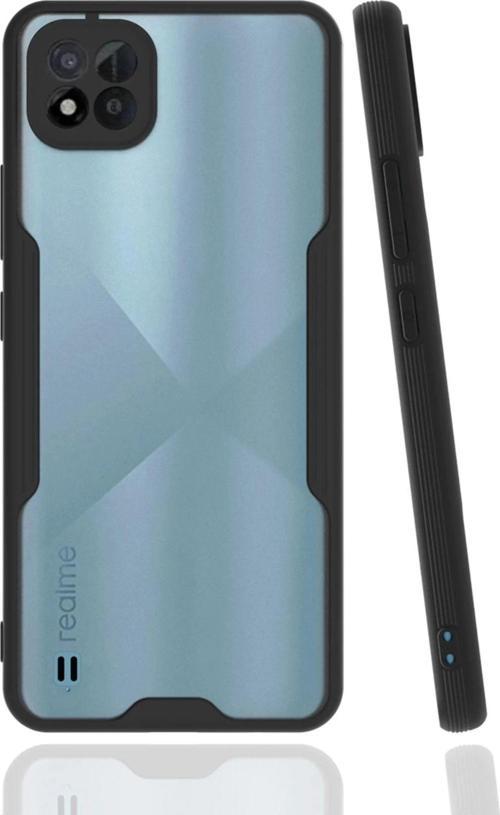 Realme C11 2021 Kılıf Platin Silikon - Siyah-(5796)