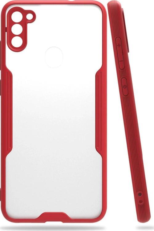 Samsung Galaxy A11 Kılıf Platin Silikon - Kırmızı-(5796)