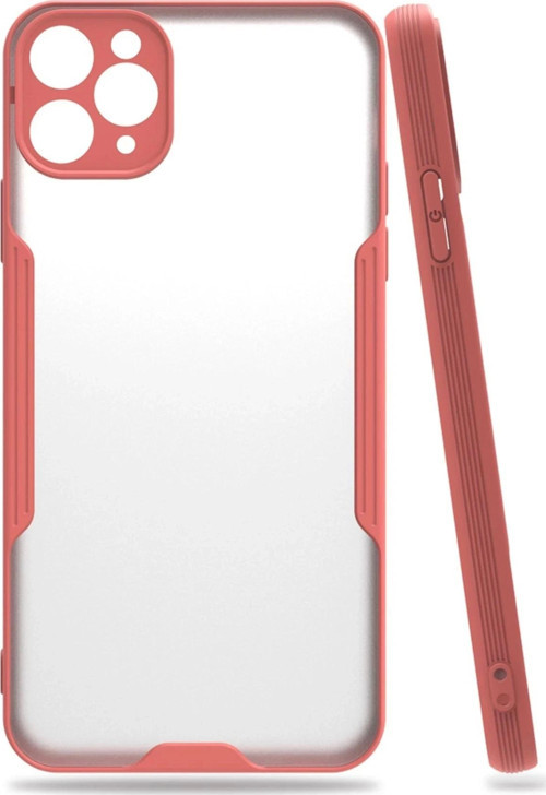iPhone 11 Pro Max Kılıf Platin Silikon - Pembe-(5796)