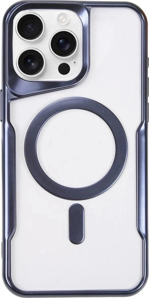 iPhone 15 Pro Max Kılıf Boyi Magsafe Silikon Kapak - Lacivert-(5796)