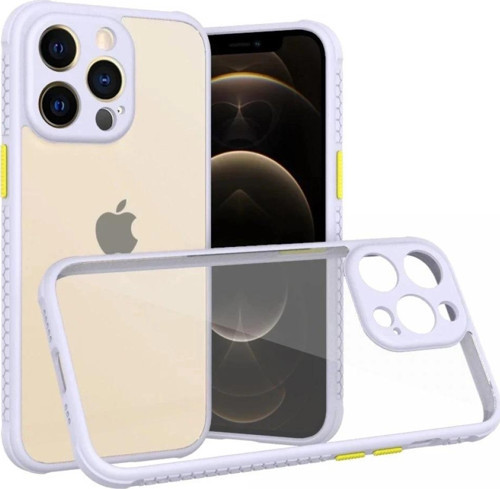iPhone 13 Pro Kılıf Miami Şeffaf Silikon - Lila-(5796)