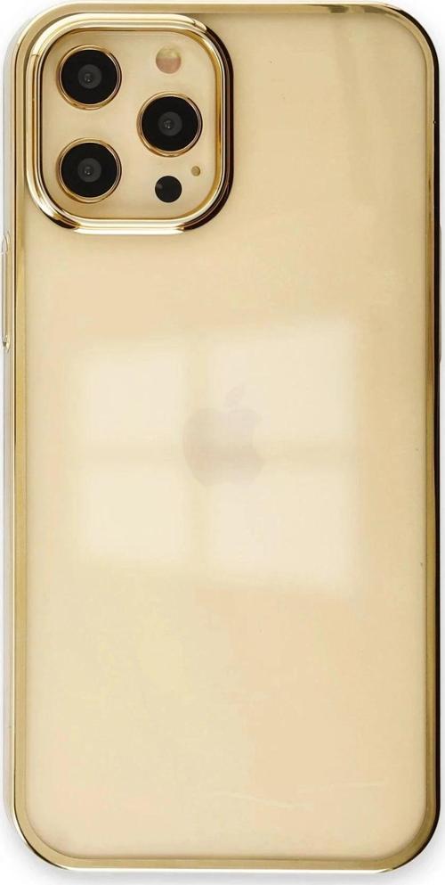 iPhone 12 Pro Max Kılıf Element Silikon - Gold-(5796)