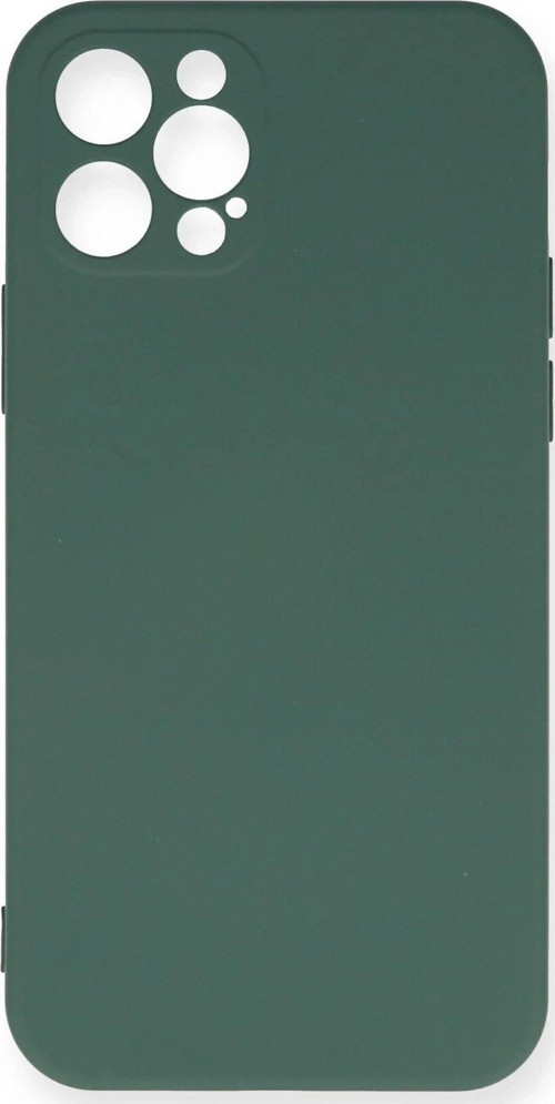 iPhone 12 Pro Max Kılıf Nano içi Kadife Silikon - Koyu Yeşil-(5796)