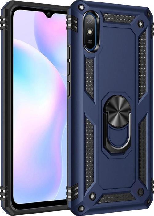 Xiaomi Redmi 9A Kılıf Sofya Yüzüklü Silikon Kapak - Lacivert-(5796)